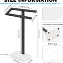 Livabber Standing Hand Towel Holder, 304 Stainless Steel Hand Towel Rack Stand with Heavy Marble Base, Bath Accessories, Towel Ring for Bathroom Kitchen Countertop, 14 Inch (Black)