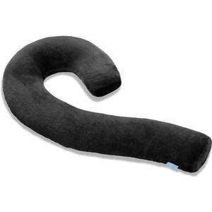 SCHNAUZER HOME Body Pillow for Adults - Soft Long Bed Pillows Insert for Sleeping - Shredded Memory Foam and Removable Washable Cover - Swan Shaped Side Sleeper Pregnancy Pillow 49 Inch (Black)