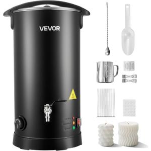 VEVOR 30 Lbs Wax Melter for Candle Making, Fast and Even Heating, with Easy Pour Spout and Temperature Control, Hourglass Base for Non-Stick Smooth Flow, Wax Melting Pot for Making Candles Soaps