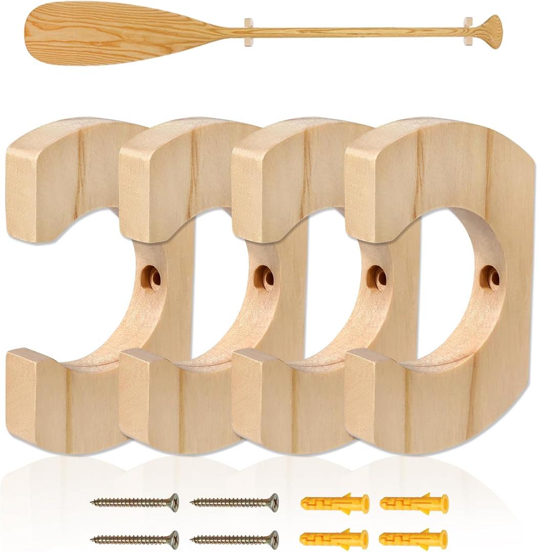 Wooden Paddle Hold Hanger Paddle Racks Wall Storage Wall Decor Paddle hanger for Kayak, SUP, Canoe, Dragon Boat Paddles