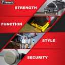 Trimax  T5Black  5/8" Receiver Lock  3.5" Span, Fits Class V Hitches, Machine-Forged Chrome Steel, Black Epoxy Coating, Anti-Theft Keyed Lock