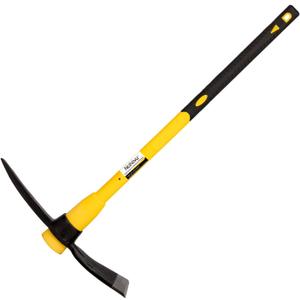 Nohovu Pickaxe with Shock Absorbing Fiberglass Handle, Heavy Duty Forged Steel Pick Axe for Digging, 36 Inches (406SB)