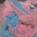 14ft Pink and Blue Table Skirt for Rectangle Tables or Round Tables Tulle Tutu Table Cloths for Gender Reveal Baby Shower Boy or Girl Birthday Party Wedding Dessert Buffet Banquet Table Decorations (168" x 30" (14FT))