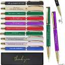 PerKoop 10 Sets Thank You Gifts Appreciation Pens with Boxes for Employee Coworker Teacher Nurse Team Prizes Office Supplies Bulk Inspirational Party Favors for Adults(Colorful,Mixed)