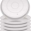 VUWEZ 6 Pack of 25 inch Plant Saucer, Plant Tray 25 Inch Round, Plant Saucers for Indoors, Plant Trays for Pots, Flower Pot Saucers, Pot Saucers for Planter 19-26" (25", White)