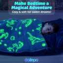 Kids Sleeping Bag for Boys & Girls - Glow in The Dark for Ages 3+, Large With Pillow Pocket, Extra Soft Toddler Blanket (66" x 33")