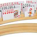 LotFancy Playing Card Holders for Kids Adults Seniors, Set of 2, 3 Tiers, Hands Free Curved Wooden Card Holder for Family Card Game Night, Canasta, Bridge, Poker Parties