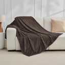 Bnuitland Brown Fleece Throw Blanket for Couch, 300GSM Soft Warm Cozy Fluffy Throw for Adults & Kids, Stripe Pattern 60"x80", All Season Sofa Bed Blanket for Home Decor