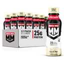 Muscle Milk Genuine Protein Shake, Vanilla Creme, 11.16 Fl Oz Bottle, 12 Pack, 25g Protein, Zero Sugar, Calcium, Vitamins A, C & D, 5g Fiber, Energizing Snack, Workout Recover, EXP. May/2026