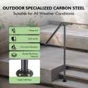 Single Post Handrail for Outdoor Steps - 41" Height Black Powder Coated Steel, DIY Tool Kit Included, Fits 1 or 2 Steps, Easy Installation & Corrosion Resistant