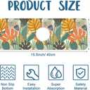 Abstract Leaves Sink Faucet Absorbing Mat Boho Leaves Super Absorbent Fast Drying Mat Sink Gadgets Behind Faucet Sinkmat for Kitchen Bathroom, 15.5"x5.5"