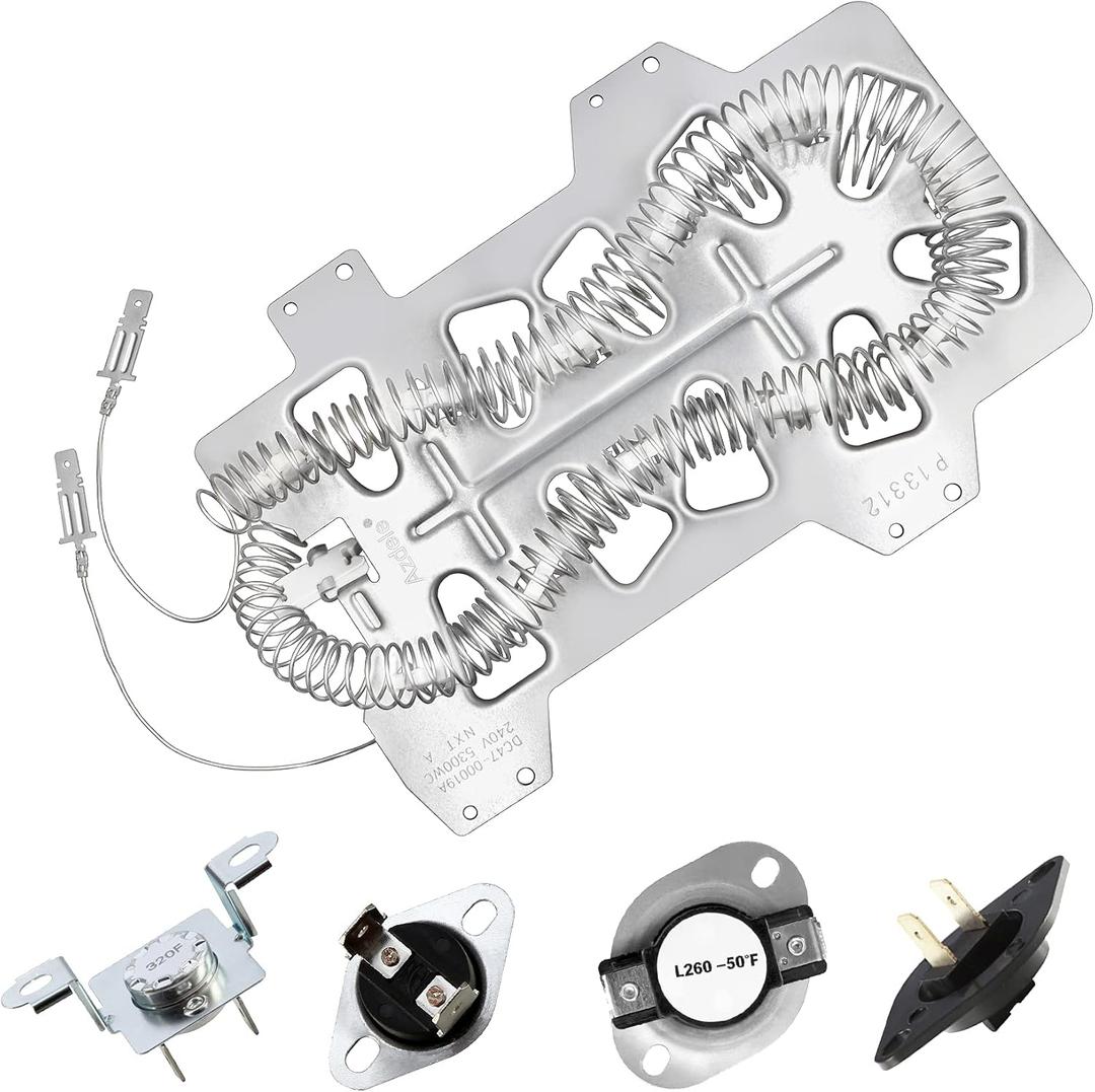 Azdele Heating Element for Samsung Dryer, Dryer Heating Element DC47-00019A for Samsung dv42h5000ew/a3 dv45h7000ew/a2 Dryer Parts, Including DC96-00887A, DC47-00016A, DC47-00018A and DC32-00007A