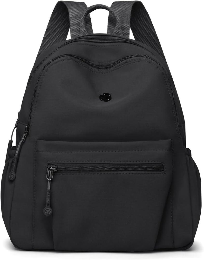 Tanweibago Mini Nylon Women Backpacks,11L Small Ladies backpacks Casual Lightweight Women Shopping Travel Daypack (Z-Black)