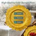 Gold Charger Plates bulk 50, Reef Gold Chargers for Dinner Plate, Round Plastic Table Chargers for Thanksgiving, Christmas,Mothers Day,Wedding (50), 13inch