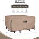 ULTCOVER Square Patio Heavy Duty Table Cover - 600D Tough Canvas Waterproof Outdoor Dining Table and Chairs General Purpose Furniture Cover Size 62 inch