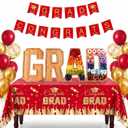 Mindsoft 30 Pcs Charcuterie Board Graduation Decorations Sets 2026 Grad Bamboo Fillable Box with Red and Gold Tablecloth, Congrats Banners, Balloons Graduation Party Supplies for High School College