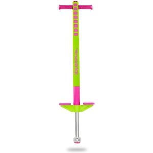 Flybar Limited Edition Foam Maverick Pogo Stick for Kids - Two New Rubber Hand Grips (Lime/Purple), Kids Age 5 and Above