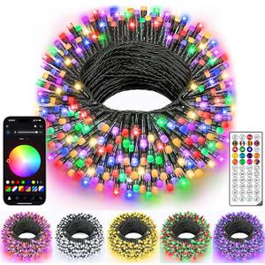 Ollny Smart Christmas Lights, 131FT 400 LED APP Control RGB Color Changing Christmas Tree Lights with Remote, Programmable DIY Musical Waterproof Decor Light with Timer for House Indoor Outdoor House