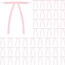 3 x 50PCS Pink Satin Ribbon Bows Cake Topper Decor Bows Premade Twist Tie Bow for Tree Ornament Craft DIY Cake, Pink Ribbon Bow for Gift Wrapping Birthday Party Wedding Decor Home Garland