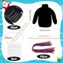 Wettarn 48 Pcs Ugly Sweaters Scratch Paper Christmas Scratch Ornaments for Kids Rainbow Art Christmas Tree Ornament Scratch Paper with Wooden Stylus for Kids Adults Christmas Party Handcraft Gift