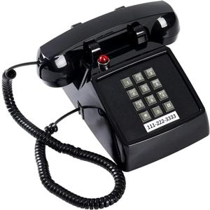 HTMengt Retro Traditional Landline Phone (Ringing Indicator), Classic 2500 Analog Desk Phone Hearing Aid for Elder, Vintage Corded Desk Telephone for Landline Large Button,Old School Phone Home,Black