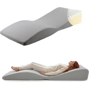 Full Body Bed Wedge Mattress Sleep Pillow for Acid Reflux Snoring Choking Back Pain Relief, Ergonomic Mattress Topper with Memory Foam Non Slip Base Cooling Sheet, Support System for 0-Gravity Sleep