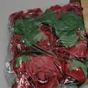 AmyHomie Artificial Flowers Dark Red Rose 25pcs Real Looking Fake Roses w/Stem for DIY Wedding Bouquets Centerpieces Arrangements Party Baby Shower Mothers Day Christmas Tree Decorations