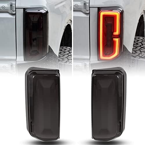 KEWISAUTO Tail Light Covers for Bronco 2021+, Smoked Taillight Covers for Ford Bronco 2/4 Door 2021-2023 (for Badlands/Outer Banks/Wildtrak/Heritage Limited Edition/Everglades)
