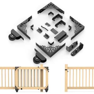 MOFEEZ Sliding Gate Kit Decorative Rolling Gate Hardware Kit Heavy Duty for Smooth Quiet Sliding Operation