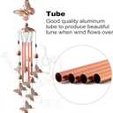 JOBOSI Butterfly Festive Brass Wind Chimes for Outside  Handcrafted with Deep Melodic Tone, Christmas/Birthday Decor for Garden & Patio Lovers, Unique Housewarming Present for Outdoor Spaces