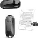 Remote Control Page Turner for Kindle Paperwhite Oasis Kobo eReaders, Camera Camcorder Remote Controls, Page Turner Clicker for ipad Tablets Reading Novels with Wrist Strap Storage Bag (Black)