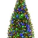 8 ft. Pre-Lit PVC Hinged Artificial Christmas Tree with 430 LED Lights