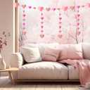 200 Pcs Heart Wall Decoration 3D Heart Stickers Glitter Paper Wall Decal for Office Bedroom Bathroom Wedding Anniversary Home Decor 4 Different Sizes(Pink and Rose Gold)