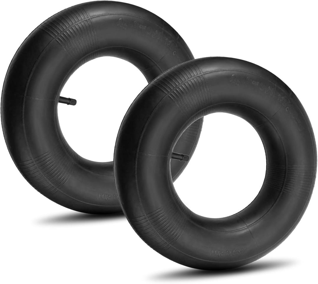 13x4.00-6 Inner Tube 4.10/3.50-6 Heavy Duty Replacement Tire Tubes with Straight Valve Stem for Wheelbarrows, Mowers, Hand Trucks - 2 Pack