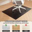 Gaming Chair Mat for Hardwood Floor, 36 x 48 Inch Computer Desk Chair Mat, Black Plastic Floor Protectors for Chairs, Heavy Duty Wood Tile Floor Mats for Home & Office