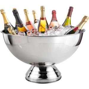12L Premium Large Size Ice Bucket, Stainless Steel Champagne Bucket for Parties with Great Performance and Sleek Design, Silver, SM-BT-001