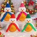 Soaoo 4 Pack Lovely Stocking Filler Snowman Stuffed Animal Snowman Plush for Chocolate Ball Covers, Holiday Treat Holders & Christmas Dog Tennis Balls Wrapper Gifts Xmas Collectible Figurines