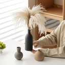 Ceramic Vase Set of 3, Modern Minimalist Farmhouse Style Home Decor Vases, Ideal for Pampas Grass & Dried Flowers, Perfect for Kitchen, Bedroom, Living Room & Dining Table Centerpiece