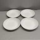 Mikasa Delray Bone China Pasta Bowls Set of 4, 9 Inch White Serving Bowls for Pasta, Salad, Soup, Lightweight and Durable Dinnerware