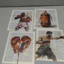 KSDUT Retro Boxing Wall Art Decor Set of 4 - Vintage Artwork Poster Prints Boxing Club Wall Decor Boxing Glove Gifts Wall Art for Office Games Sports Room Decorations - 8"x10" Unframed