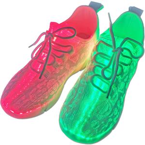 Fiber Optic LED Shoes for Women Men Light Up Sneakers for Adult USB Charging Flashing Luminous Trainers Shoes (8 Women/6.5 Men, White)