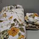 Anibedding Floral Quilt Set King Size, Brown Bontanical Quilt Queen Size,Garden Style Bedspread with Soft Lightweight Reversible Coverlet Set for All Season(104"x90")
