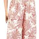 Women's Floral Jumpsuit Boho Jumpsuit Floating Short Sleeve V-Neck Elasticized Drawstring Jumpsuit with Pockets Small