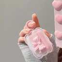 Cute AirPods 4 Clear Case, Girly 3D Bow Design Soft TPU Protective Shockproof Kawaii Airpod iPod 4th Generation Cover with Cleaner Kit & Keychain for Girls Women