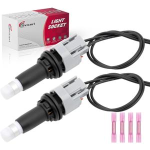 2PCS Headlight Side-Marker light Socket with Wire Harness w/Connector and T10 LED Bulb Fit for Toyota 4Runner Camry 4Runner Highlander for Lexus ES330 GX460 IS250 LS460 Replace #90075-60077