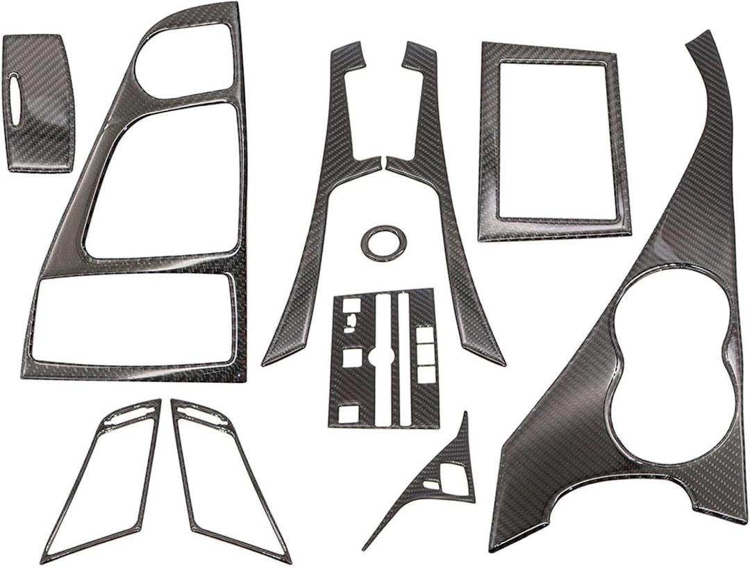 NLQR 11pcs Real Carbon Fiber Interior Trim Kit, Carbon Fiber Kits Interior Trim Cover Fit for Infiniti Q50 2014-2024 for Q60 2017-2022 Carbon Fiber Interior Set Trim Kit