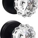Glass Dummy Door Knobs Interior,Inactive Matte Black Vintage Crystal Dummy Door Knobs for Hall and Closet (2 Pack)