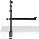 SMALLRIG Camera Desk Mount Table Stand with Magic Arm and 1/4" Ball Head, 13"-35.4" Adjustable Light Stand, Tabletop C Clamp for DSLR Camera, Ring Light, Live Streaming, Photo Video Shooting - 3992