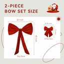 2 Piece Red Bows Girl Room Bedroom Decor Cute Birthday Cheer For Party Wall Ribbon Velvet Big Bow Decorations For Women Bridal Baby Wedding For Home Themed Party Christmas Tree Decoration Large Bows