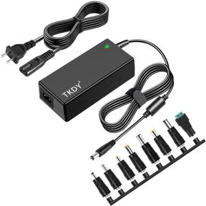 24V 2.5A Power Supply Adapter, AC 100-240V to DC 24 Volt Power Cord, fit for LED Light Strip Speaker Soundbar Printer and More, 24 Volt 2.5 Amp Converter with 5.5x2.5mm DC Port and 8 Tips.
